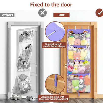 Over Door Stuffed Animal Storage, Hanging Plush Toy Organizer Holder