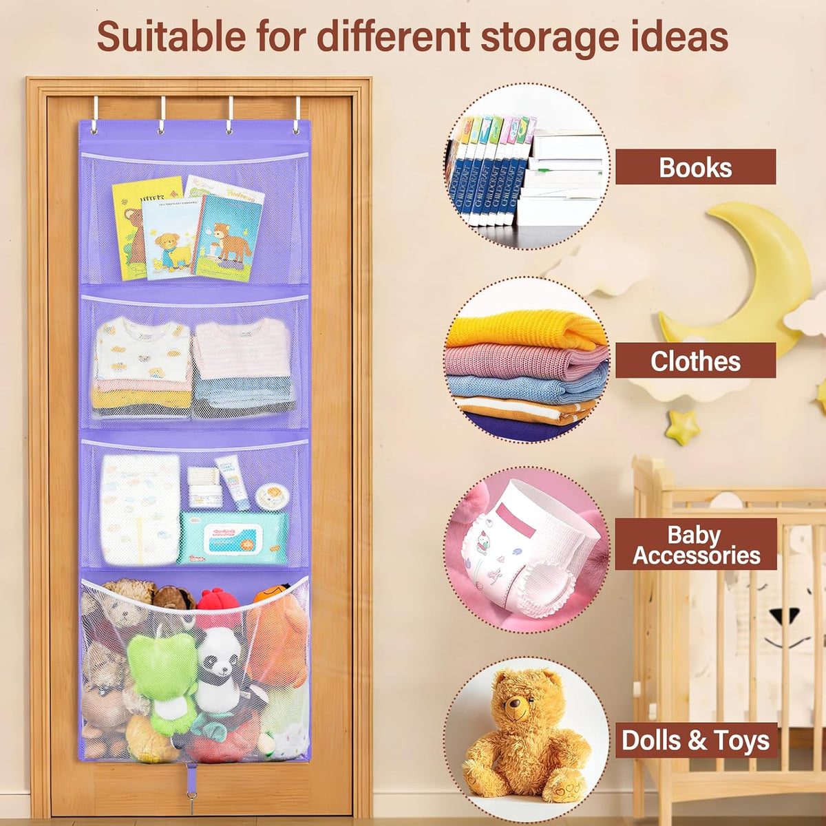 Over Door Stuffed Animal Storage, Hanging Plush Toy Organizer Holder