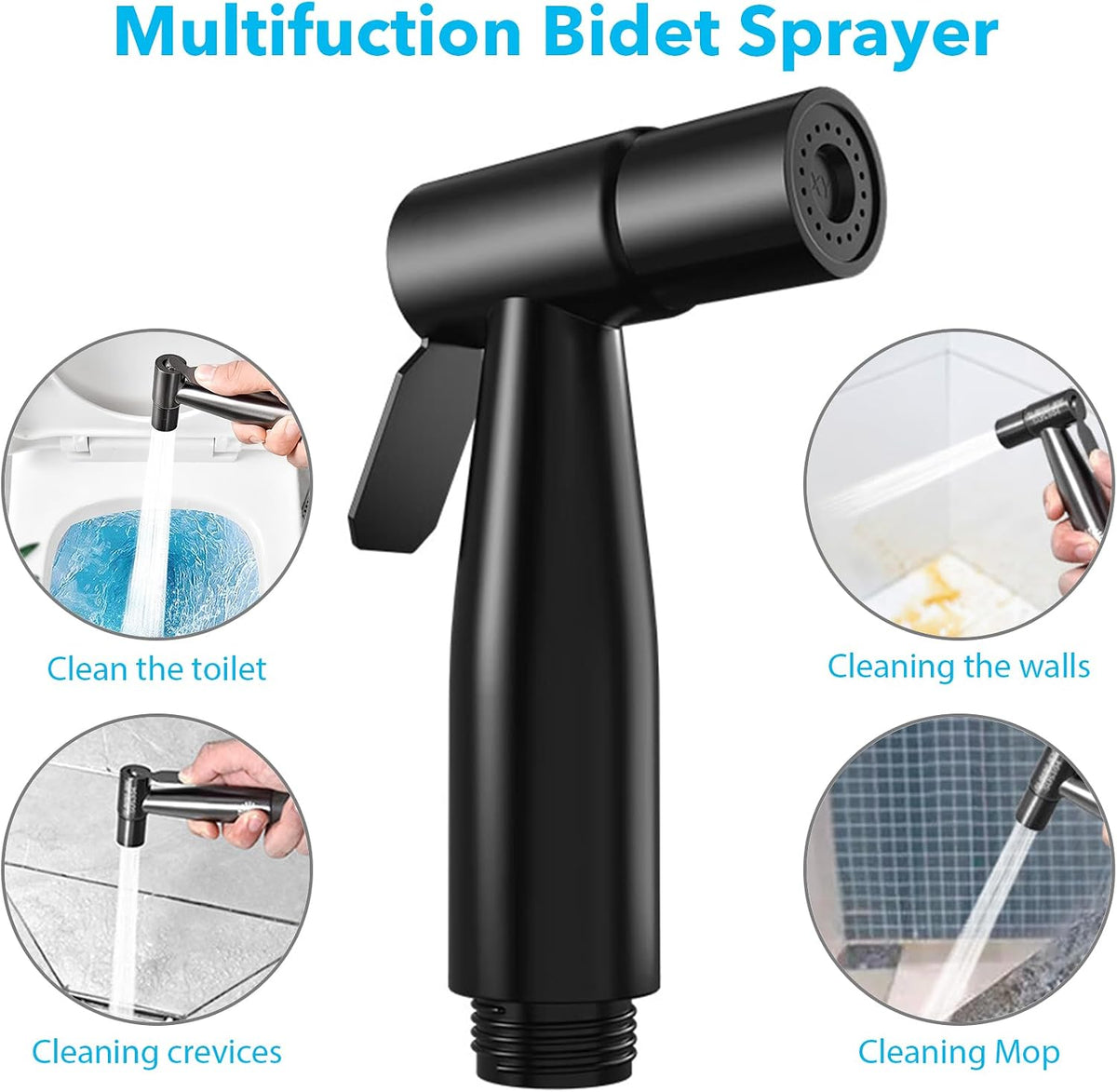 Sink Handheld Shower Kit with 9.8ft Telescopic Hose, Kitchen Bathroom Faucet Sprayer Attachment with 3 Adapters M22 M24 G1/2, for Hair Washing, Baby Shower, Pet Shower (Faucet Not Included)
