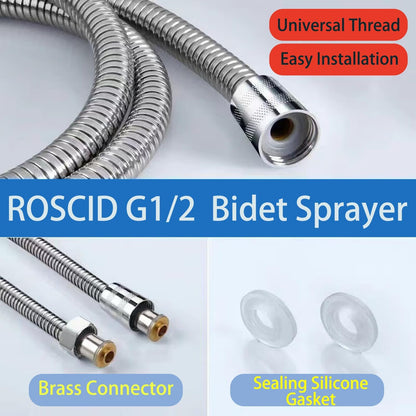 Sink Handheld Shower Kit with 9.8ft Telescopic Hose, Kitchen Bathroom Faucet Sprayer Attachment with 3 Adapters M22 M24 G1/2, for Hair Washing, Baby Shower, Pet Shower (Faucet Not Included)