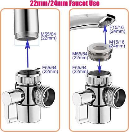 Sink Handheld Shower Kit with 9.8ft Telescopic Hose, Kitchen Bathroom Faucet Sprayer Attachment with 3 Adapters M22 M24 G1/2, for Hair Washing, Baby Shower, Pet Shower (Faucet Not Included)
