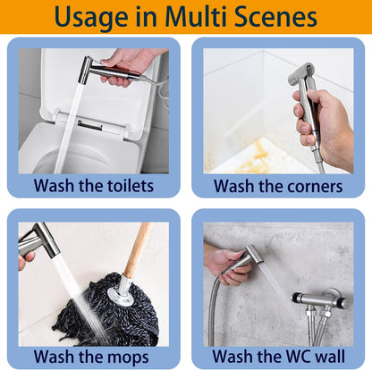Sink Handheld Shower Kit with 9.8ft Telescopic Hose, Kitchen Bathroom Faucet Sprayer Attachment with 3 Adapters M22 M24 G1/2, for Hair Washing, Baby Shower, Pet Shower (Faucet Not Included)