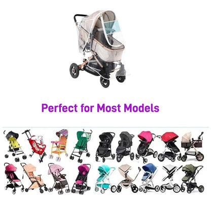 Universal Stroller Rain Cover, Clear EVA Baby Travel Weather Shield