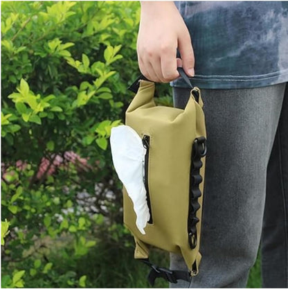 Waterproof Travel Camping Wipes Dispenser Case, Baby Wipe Dispenser, Reusable Outdoor Hanging Wet Wipe Storage Box, Portable Canvas Wipe Bag (Camouflage)
