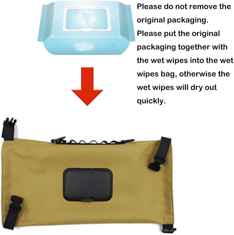 Waterproof Travel Camping Wipes Dispenser Case, Baby Wipe Dispenser, Reusable Outdoor Hanging Wet Wipe Storage Box, Portable Canvas Wipe Bag (Camouflage)