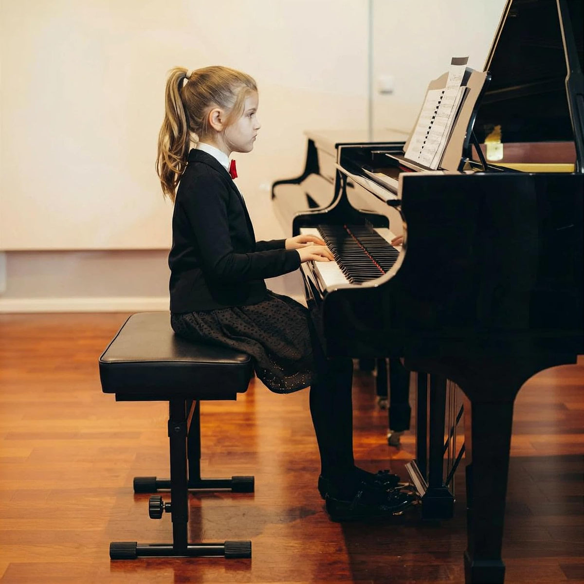 Tlingt Keyboard/Piano Bench, High-Density Padded Seat, 7-Level Heights