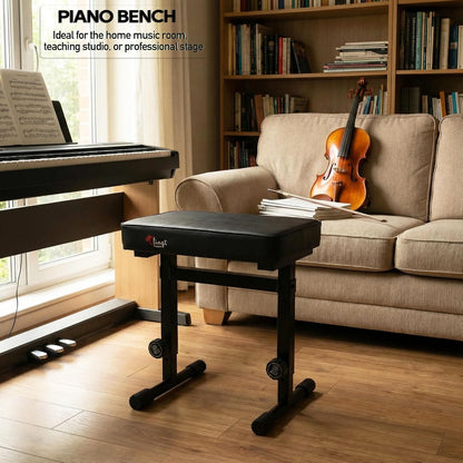 Tlingt Keyboard/Piano Bench, High-Density Padded Seat, 7-Level Heights