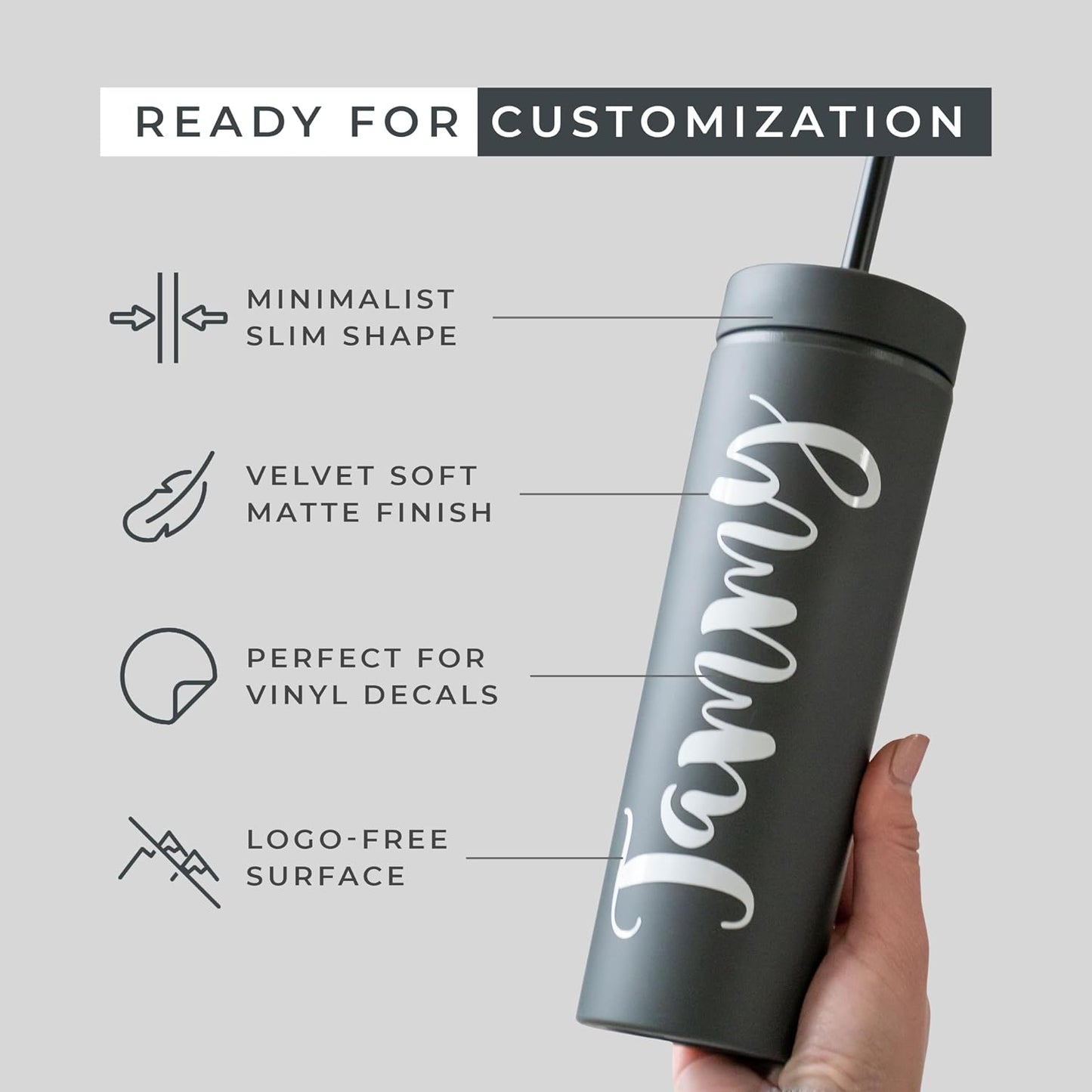 Perwinkle Skinny Tumblers with Lids and Straws (4 pack), 16oz Matte Pastel Colored Acrylic Tumblers with Lids and Straws, Double Wall Skinny Tumbler Bulk, Reusable Cup with Straw Cleaner