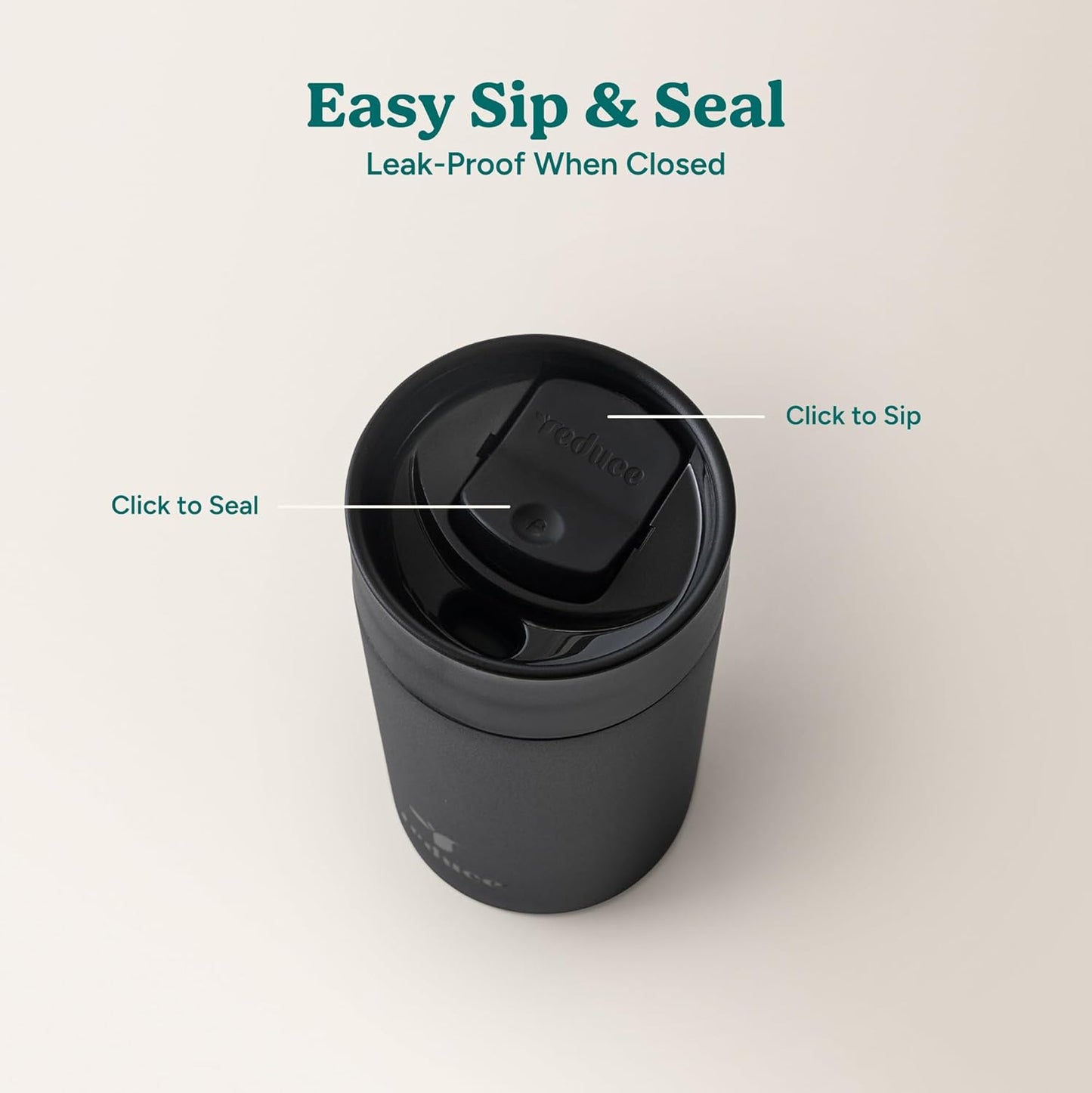 Perk 10oz Insulated Coffee Tumbler – Leak-Proof with Lockable Lid and Vacuum Insulation–Durable Stainless Steel–Fits Car Cup Holders–One-Handed Travel Mug in Sand Leopard Print - Midnight Plum