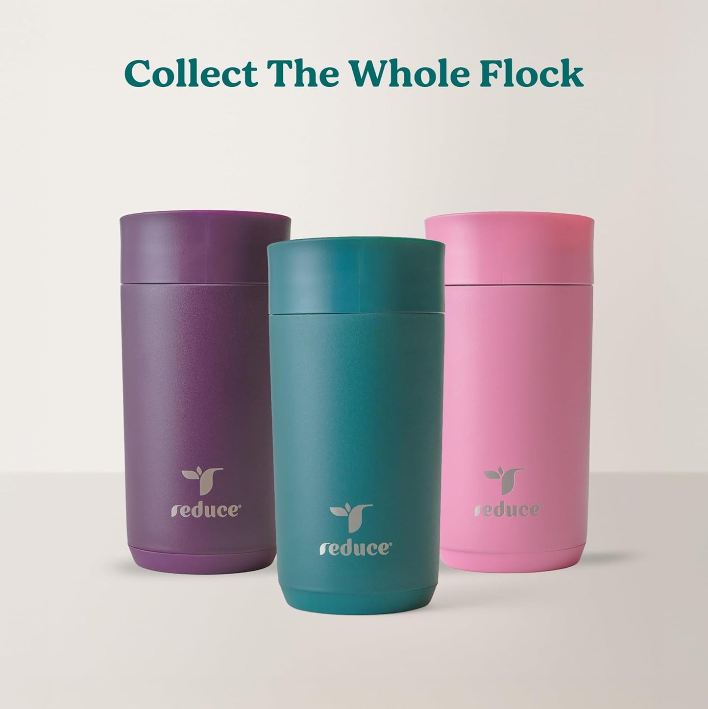 Perk 10oz Insulated Coffee Tumbler – Leak-Proof with Lockable Lid and Vacuum Insulation–Durable Stainless Steel–Fits Car Cup Holders–One-Handed Travel Mug in Sand Leopard Print - Midnight Plum