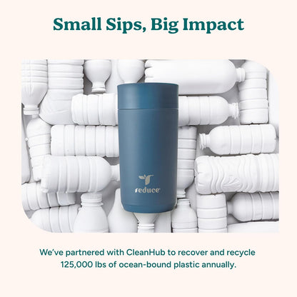 Perk 10oz Insulated Coffee Tumbler – Leak-Proof with Lockable Lid and Vacuum Insulation–Durable Stainless Steel–Fits Car Cup Holders–One-Handed Travel Mug in Sand Leopard Print - Midnight Plum