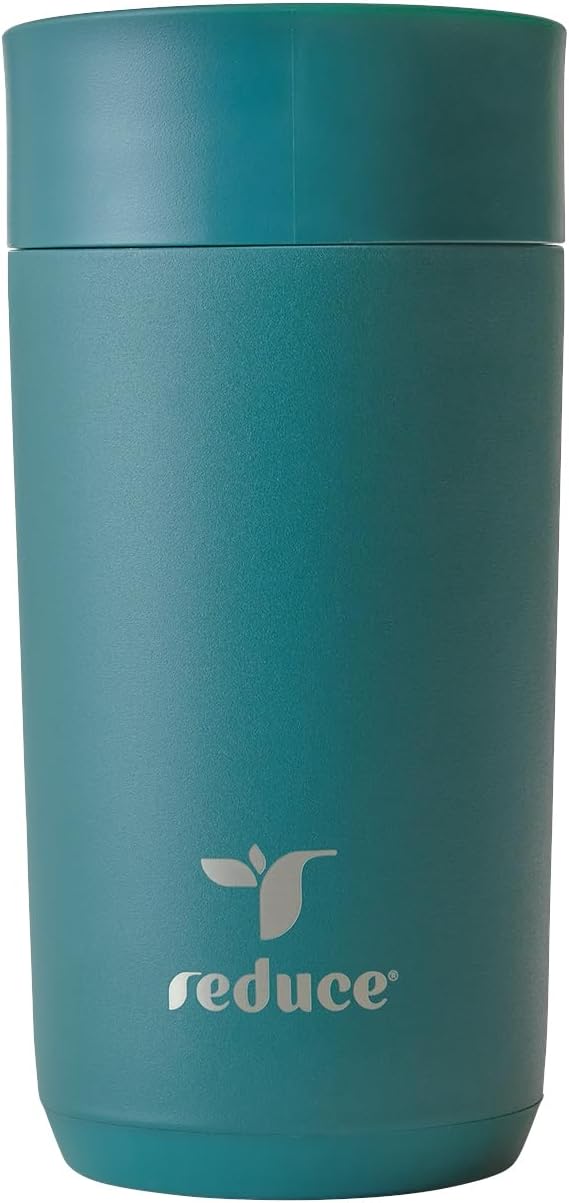 Perk 10oz Insulated Coffee Tumbler – Leak-Proof with Lockable Lid and Vacuum Insulation–Durable Stainless Steel–Fits Car Cup Holders–One-Handed Travel Mug in Sand Leopard Print - Midnight Plum