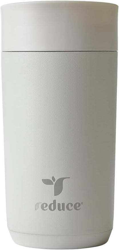 Perk 10oz Insulated Coffee Tumbler – Leak-Proof with Lockable Lid and Vacuum Insulation–Durable Stainless Steel–Fits Car Cup Holders–One-Handed Travel Mug in Sand Leopard Print - Midnight Plum