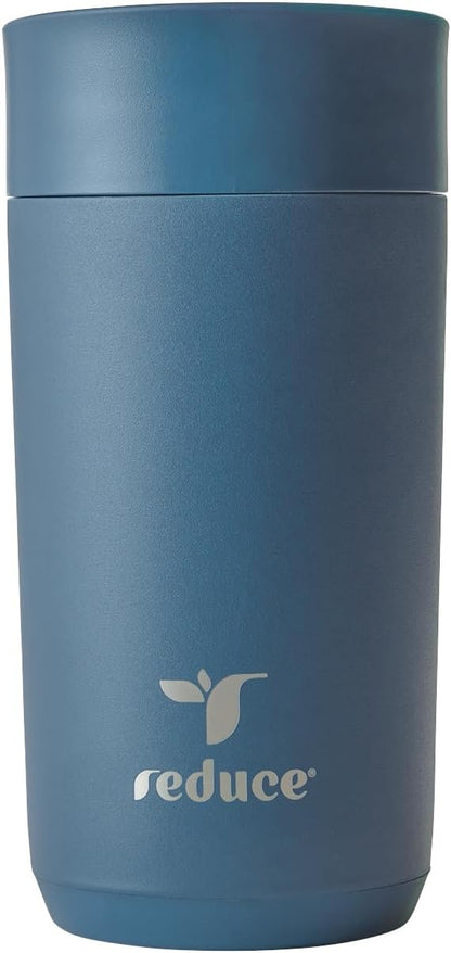 Perk 10oz Insulated Coffee Tumbler – Leak-Proof with Lockable Lid and Vacuum Insulation–Durable Stainless Steel–Fits Car Cup Holders–One-Handed Travel Mug in Sand Leopard Print - Midnight Plum