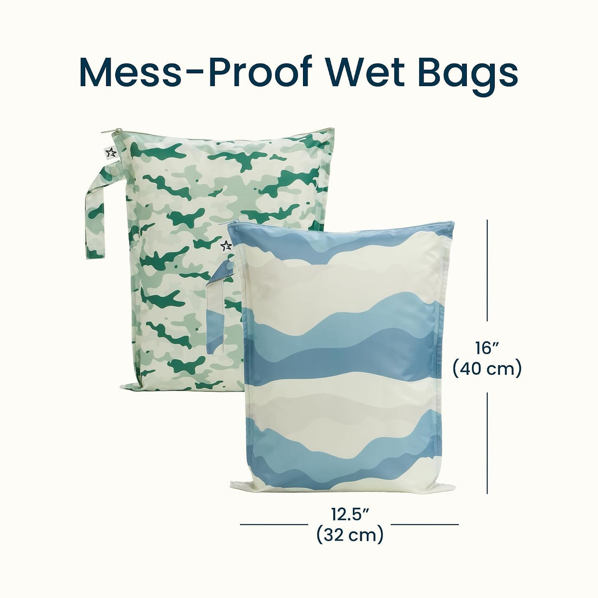 Mess Proof Wet Bags | Reusable Waterproof Wet Bags for Swimsuits | Baby Clothes | Travel & Diaper Bag (Pink, Brown Checkers) - Colors B