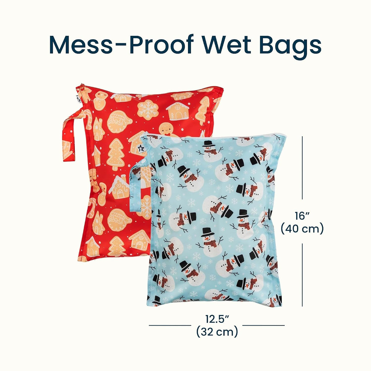 Mess Proof Wet Bags | Reusable Waterproof Wet Bags for Swimsuits | Baby Clothes | Travel & Diaper Bag (Pink, Brown Checkers) - Colors B