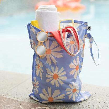 Mess Proof Wet Bags | Reusable Waterproof Wet Bags for Swimsuits | Baby Clothes | Travel & Diaper Bag (Pink, Brown Checkers) - Colors B