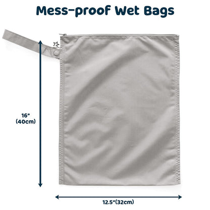 Mess Proof Wet Bags | Reusable Waterproof Wet Bags for Swimsuits | Baby Clothes | Travel & Diaper Bag (Pink, Brown Checkers) - Colors B