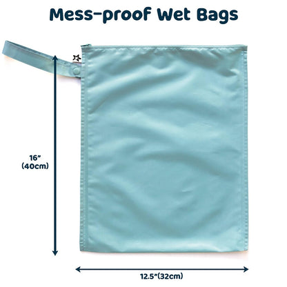 Mess Proof Wet Bags | Reusable Waterproof Wet Bags for Swimsuits | Baby Clothes | Travel & Diaper Bag (Pink, Brown Checkers) - Colors B