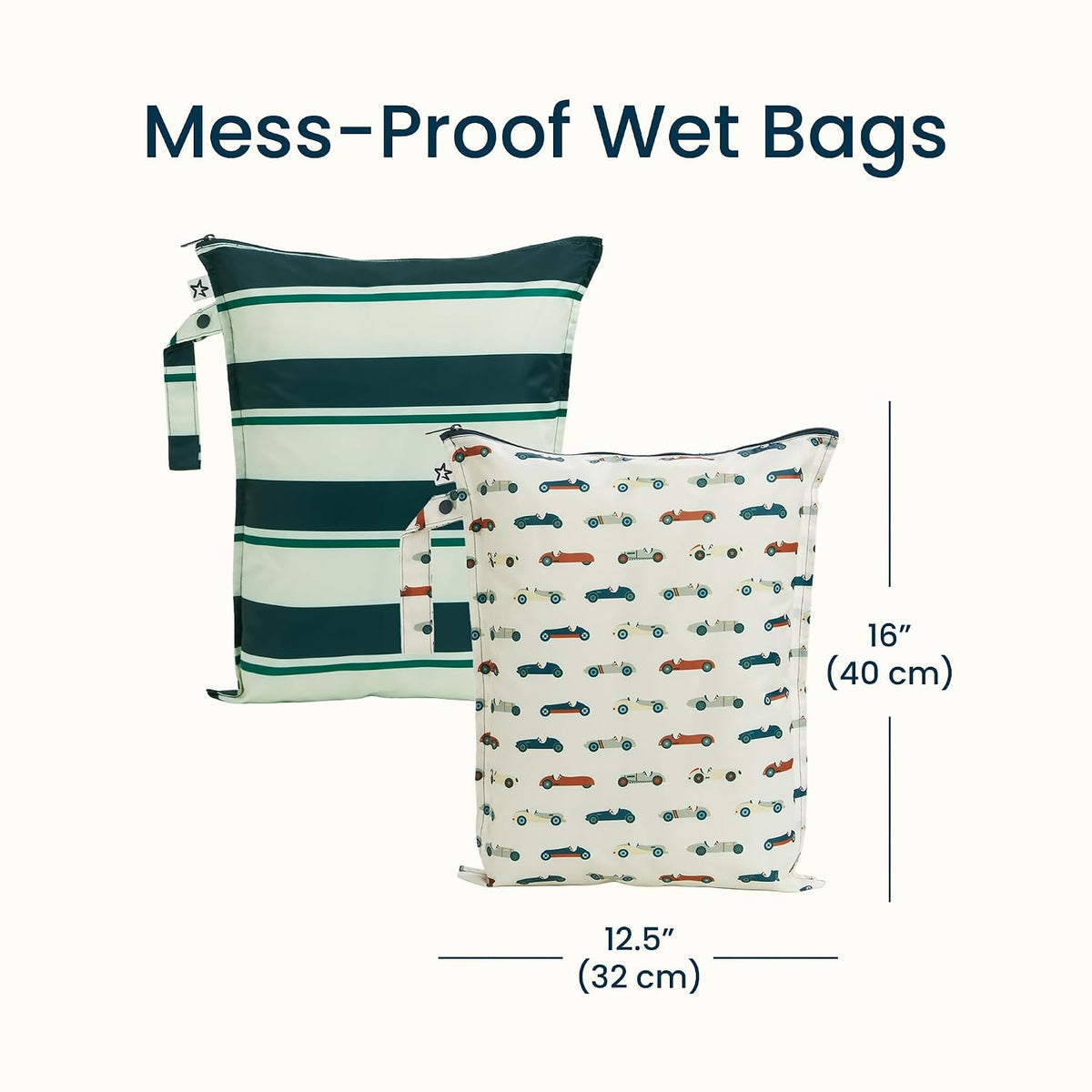 Mess Proof Wet Bags | Reusable Waterproof Wet Bags for Swimsuits | Baby Clothes | Travel & Diaper Bag (Pink, Brown Checkers) - Colors B