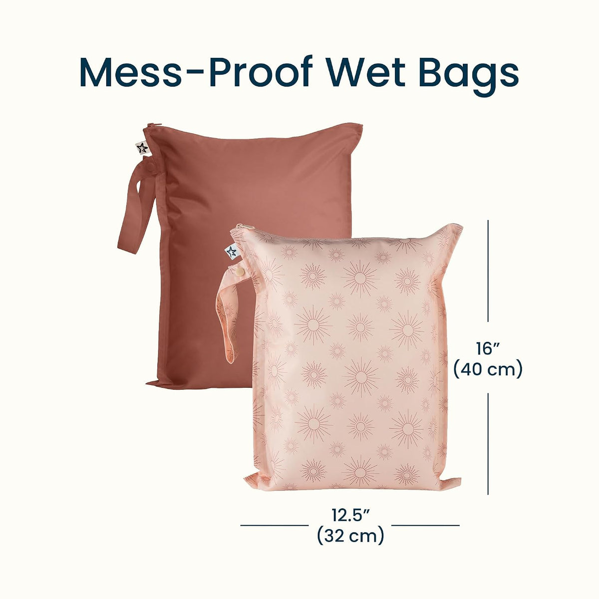 Mess Proof Wet Bags | Reusable Waterproof Wet Bags for Swimsuits | Baby Clothes | Travel & Diaper Bag (Pink, Brown Checkers) - Colors B