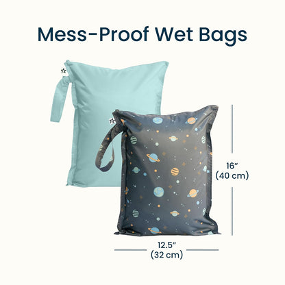 Mess Proof Wet Bags | Reusable Waterproof Wet Bags for Swimsuits | Baby Clothes | Travel & Diaper Bag (Pink, Brown Checkers) - Colors B