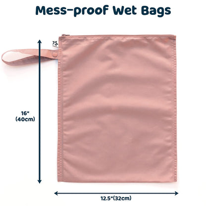 Mess Proof Wet Bags | Reusable Waterproof Wet Bags for Swimsuits | Baby Clothes | Travel & Diaper Bag (Pink, Brown Checkers) - Colors B