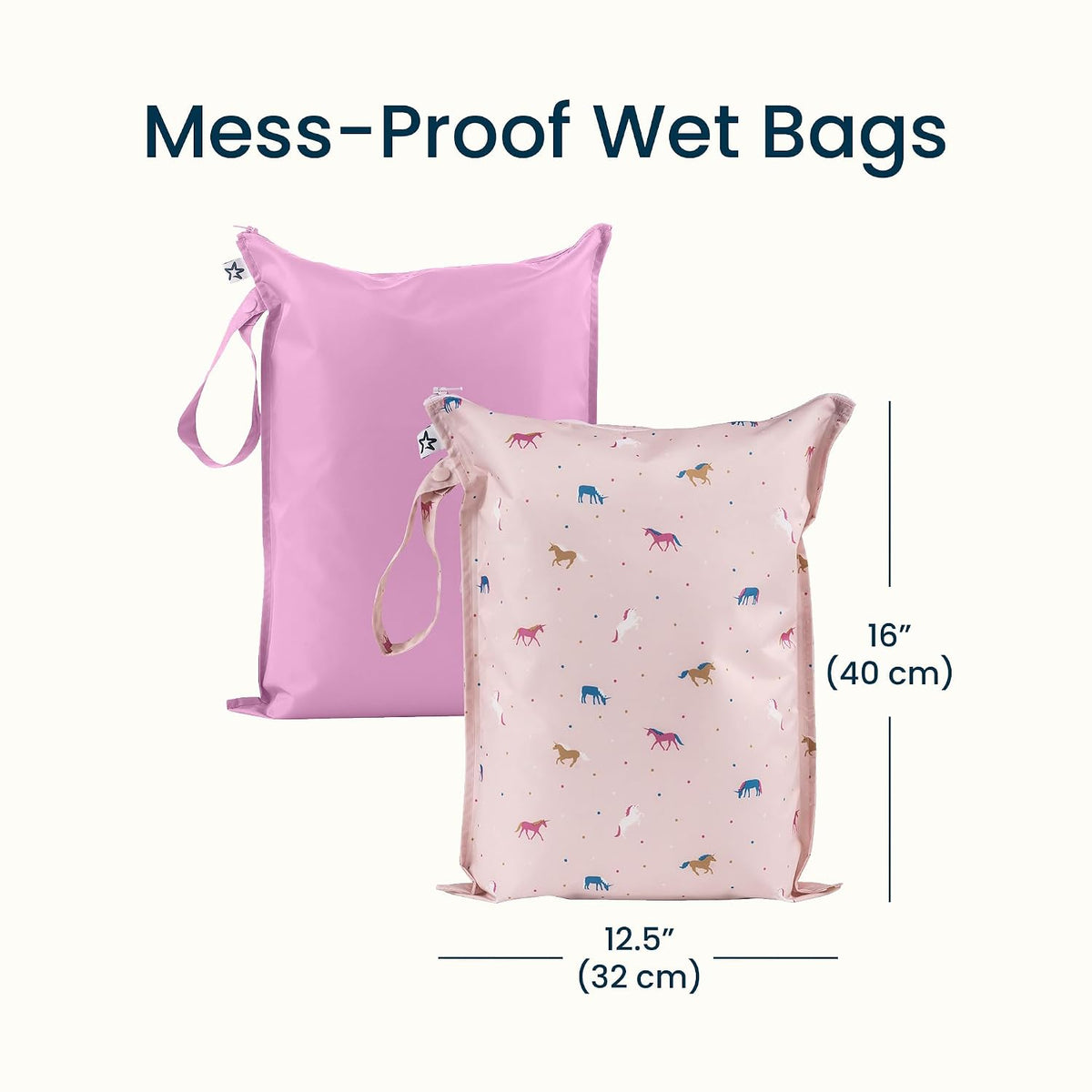 Mess Proof Wet Bags | Reusable Waterproof Wet Bags for Swimsuits | Baby Clothes | Travel & Diaper Bag (Pink, Brown Checkers) - Colors B