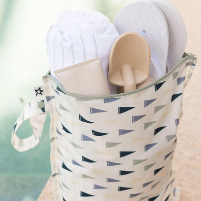 Mess Proof Wet Bags | Reusable Waterproof Wet Bags for Swimsuits | Baby Clothes | Travel & Diaper Bag (Pink, Brown Checkers) - Colors B