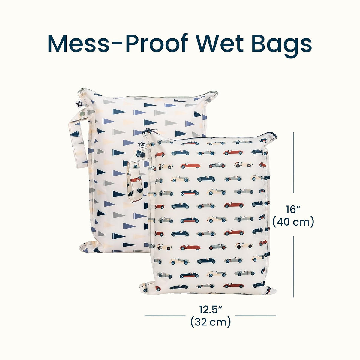 Mess Proof Wet Bags | Reusable Waterproof Wet Bags for Swimsuits | Baby Clothes | Travel & Diaper Bag (Pink, Brown Checkers) - Colors B