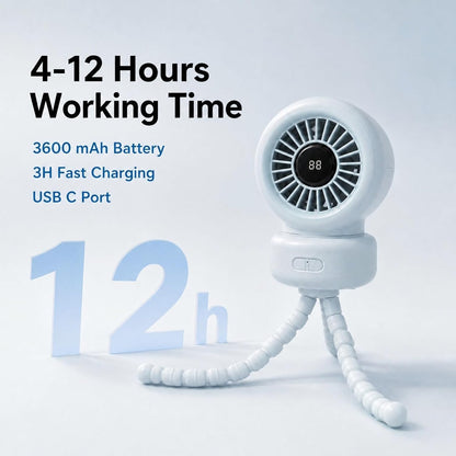 Baby Stroller Fan, 3600mAh Rechargeable Clip on Fan, Blue