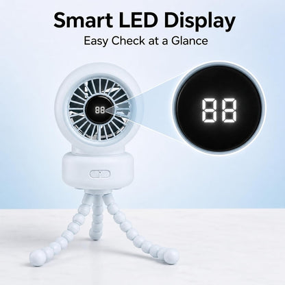 Baby Stroller Fan, 3600mAh Rechargeable Clip on Fan, Blue