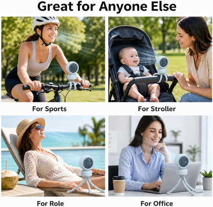 Baby Stroller Fan, 3600mAh Rechargeable Clip on Fan, Blue