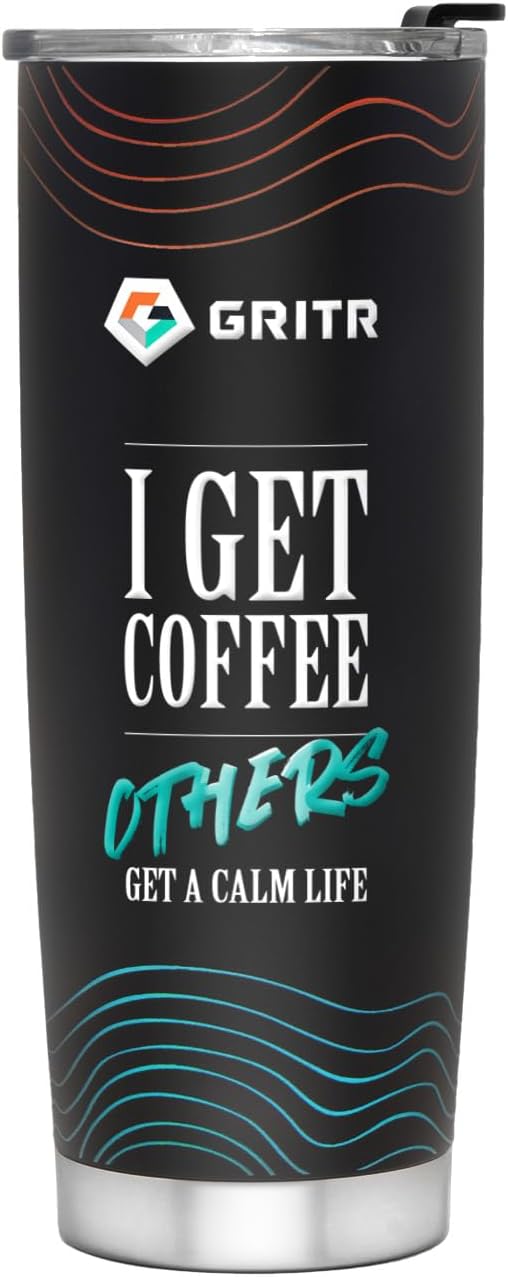 20 fl oz Stainless Steel Double Wall Vacuum Insulated Tumbler | Leakproof Reusable Thermos w/ Flip-Lock Cap, Sweat-Free Coating, BPA Free - for Traveling, Hiking, Camping, Gym