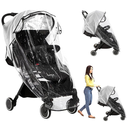 Stroller Rain Cover Windproof & Rainproof Stroller Rain Cover Foldable for Protect from Dust Snow, Baby Travel Weather Shield.