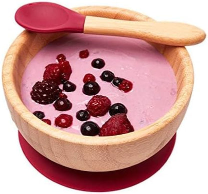 Baby Toddler Stay Put Dish, Kids Suction Plate, Bamboo Cute Tableware
