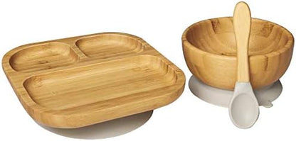 Baby Toddler Stay Put Dish, Kids Suction Plate, Bamboo Cute Tableware