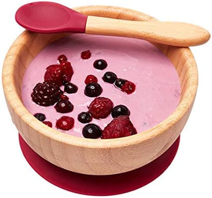 Baby Toddler Stay Put Dish, Kids Suction Plate, Bamboo Cute Tableware