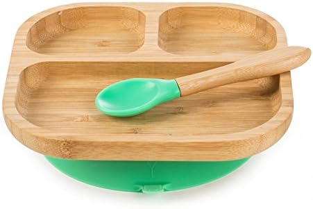 Baby Toddler Stay Put Dish, Kids Suction Plate, Bamboo Cute Tableware