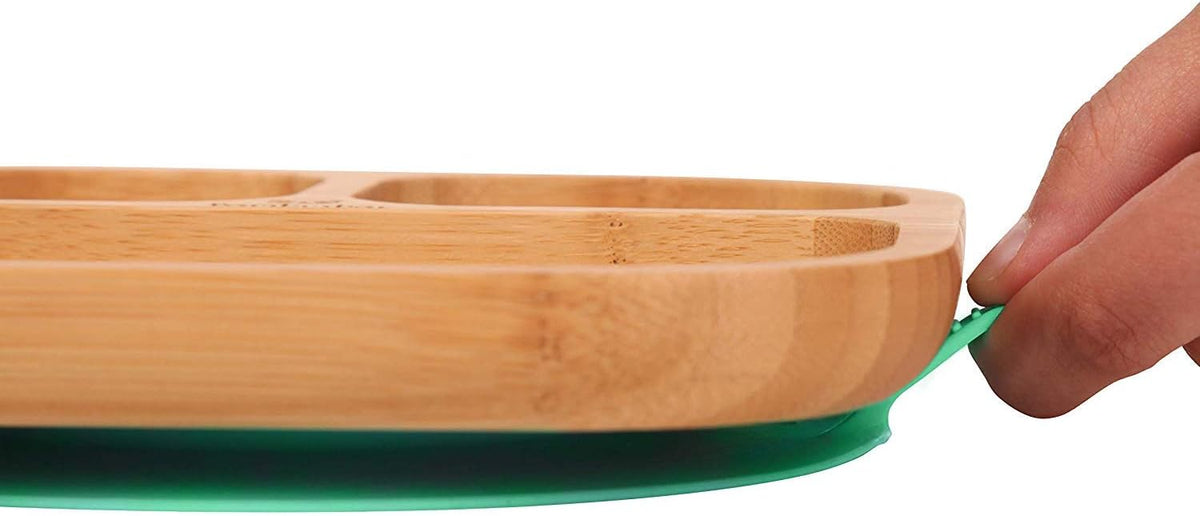 Baby Toddler Stay Put Dish, Kids Suction Plate, Bamboo Cute Tableware