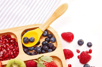 Baby Toddler Stay Put Dish, Kids Suction Plate, Bamboo Cute Tableware