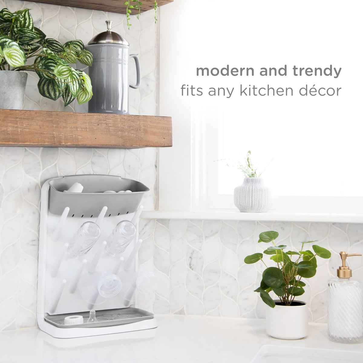 Vertical Baby Bottle Drying Rack, Space Saving Countertop Bottle Dryer