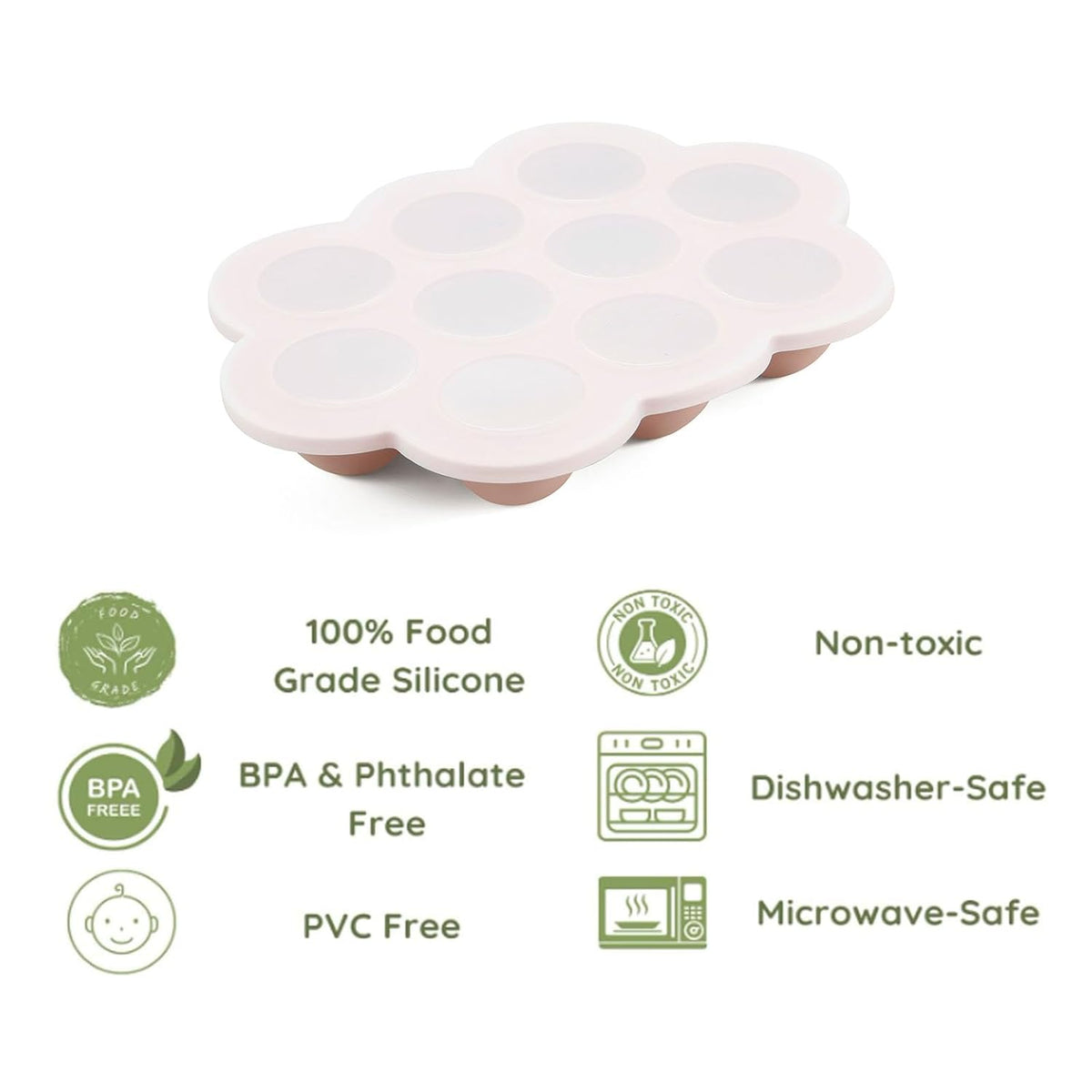 2 Pack Cloud Silicone Baby Food Freezer Tray with Lids, 1oz Measurement Markings for Precise Portioning, BPA Free Storage Containers for Homemade Purees, Breast Milk & Snacks (Pink/Purple)