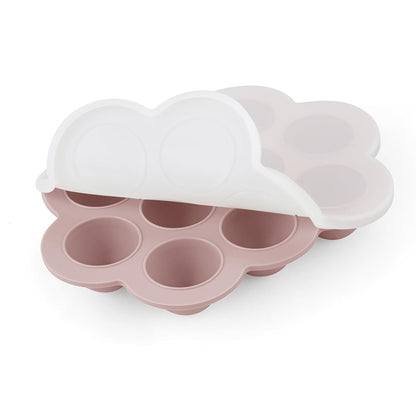 2 Pack Cloud Silicone Baby Food Freezer Tray with Lids, 1oz Measurement Markings for Precise Portioning, BPA Free Storage Containers for Homemade Purees, Breast Milk & Snacks (Pink/Purple)