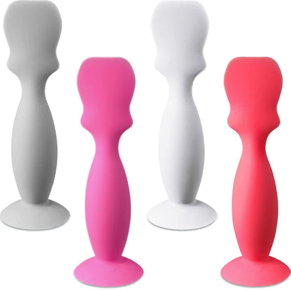 4 Pack Baby Diaper Cream Applicator Spatula Baby Butt Paste Spatula Soft Flexible Silicone Diaper Rash Cream Brush Babys Brush for Boys and Girls(Gray, Rose Red, White, Red)