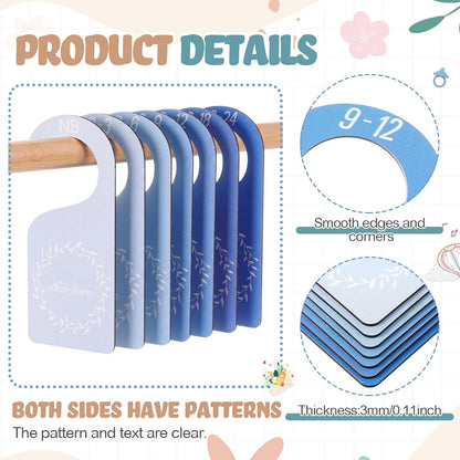 7 Pieces Wooden Baby Closet Dividers Boy Girl, Grid, Lattice
