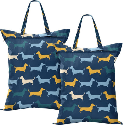 Dachshund Dogs Waterproof Travel Laundry Bag Easy Care Pack of 2