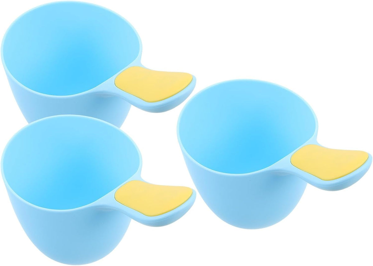 3pcs Mug with Ergonomic Nonslip Handle for Comfortable Shampooing and Hair Washing, Pp Material Rinse Cup Designed for Newborns, Bathing Accessory for Skin
