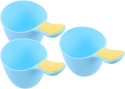 3pcs Mug with Ergonomic Nonslip Handle for Comfortable Shampooing and Hair Washing, Pp Material Rinse Cup Designed for Newborns, Bathing Accessory for Skin
