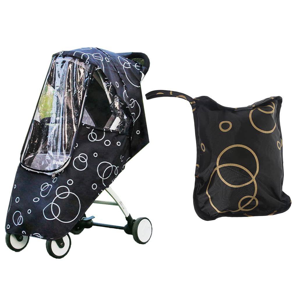 1Pc Portable Rain Cover Weatherproof Shield Wind Canopy Pushchair Mesh Ventilation Trend Travel Umbrella Rain Cover